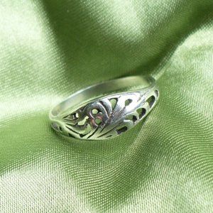 Sterling Silver Open Filigree Ring Delicate Sz 5.5